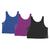 Kit 3 Cropped Regata Cavado Good Look Dry Fit Proteção Solar UV Feminino Fitness Academia Treino Blusinha Confortável Azul, Roxo