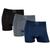 Kit 3 Cueca Boxer Masculina Lisa Microfibra Elastano Premium  Preto, Cinza, Marinho