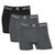 Kit 3 Cueca Boxer Polo Wear Masculina Confortável Microfibra 1 preto, 2 cinza