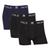 Kit 3 Cueca Boxer Polo Wear Masculina Sem Costura Box Adulto 1 marinho, 2 preto