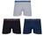 Kit 3 Cuecas Boxer Lupo Em Algodão Masculina Cotton Original Azul, Preto, Cinza