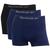 Kit 3 Cuecas Boxer Masculina Reebok Classic Microfibra Lisa 1preto, 2azul