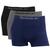 Kit 3 Cuecas Boxer Masculina Sem Costura Reebok Microfibra 1preto, 1cinza, 1azul