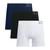 Kit 3 Cuecas Boxer Masculina  Zee Rucci Microfibra Poliamida Sem Costura Lisa Premium ZR 1 marinho, 1 preto, 1 branco