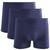 Kit 3 Cuecas Boxer Masculina Zee Rucci Microfibra Sem Costura Lisa 3marinho