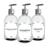 Kit 3 Frasco Pet Cristal 500ml Decoração Minimalista Banheiro Sabonete Liquido - Shampoo - Condicionador com Válvula Pump  Pote VAL. LU. PRATA - ETQ. BRANCA