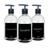 Kit 3 Frasco Pet Cristal 500ml Decoração Minimalista Banheiro Sabonete Liquido - Shampoo - Condicionador com Válvula Pump  Pote VAL. LU. PRE.BR. - ETQ. PRETA