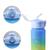 Kit 3 Garrafas Coloridas Blogueirinha Motivacional Treino com adesivos 2D Azul bebê