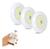 Kit 3 Lampada Luminaria Led Spot Sem Fio Controle Remoto Smd Branco