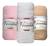 Kit 3 lençol berço bebê americano 100% algodão com elástico 66.02.0001 sul brasil Menina(Rosa-Bege-Branco)