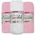 Kit 3 Lençol de Berço com Elástico Malha Americano 100% algodão coleção Vivaldi SulBrasil Rosa-Branco-Rosa