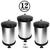 Kit 3 Lixeiras 12l em Metal Cozinha Banheiros Preta Branca ou Cor Inox Cor Inox