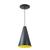 Kit 3 Luminária Pendente Cone Com Interior Amarelo Com Fiação 110/220v Preto Ultra Fosco