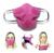Kit 3 Máscaras De Tecido Lavável Dupla Camada Não Descartável Com Clipe Nasal Rosa