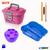 KIT 3 + MIMO Bacia Pedicure e Maleta Mini Lady Box Rosa Manicure Pote faz unha Kit Bacia Azul Pote Roxo