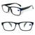 Kit 3 Óculos De Leitura Grau 1.00 Até 4.00 Perto Descanso Masculino e Feminino 5822 Preto, Preto, Azul