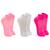 Kit 3 Pares Meias Lupo Sport Kids Cano Curto 4/6 Infantil Rosa, Branco, Pink