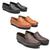 Kit 3 Pares Mocassim Masculino Couro Moderno Conforto Marrom escuro, Preto