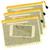 Kit 3 Pasta Documentos A4 Ziper Organizadora Porta Arquivos Amarelo