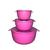 kit 3 peças bowls tijelas potes redondo coloridas Rosa