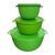 kit 3 peças bowls tijelas potes redondo coloridas verde-limão