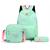 Kit 3 Peças Feminino Mochila Média de Costas Bolsas Antifurto Pequenas Pratica Moderna Bonita Moda Blogueira Completo Verde