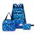 Kit 3 Peças Feminino Mochila Média de Costas Bolsas Pequenas Antifurto Pratica Moderna Bonita Moda Blogueira Completo Azul