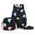 Kit 3 Peças Mochila Infantil Escolar Estojo Comporta Bolsa Colorida Sacola Bolsinha De Ombro Espaçosa Original Reforçada Preto