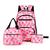 Kit 3 Peças Mochila Infantil Escolar Estojo Comporta Bolsa Sacola Colorida Bolsinha De Ombro Espaçosa Original Reforçada Rosa Claro