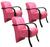 Kit 3 Poltronas Para Sala de Espera Recepção Em Suede Com Braços de Madeira Decorativa Confortável Até 120 kg - PSM Rosa