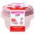 Kit 3 potes Plástico 530ml UltraProtect freezer lava-louças Micro-Ondas Conserva alimentos seguro Saudavel Prático Conjunto Rosa