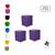Kit 3 Puffs Cubo Banqueta Quadrado Decorativo Material Sintético Roxo Sintético