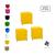 Kit 3 Puffs Cubo Banqueta Quadrado Decorativo Material Sintético Amarelo Sintético