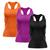 Kit 3 Regatas Nadador Feminina Good Look Dry Fit Proteção Solar UV Fitness Academia Treino Blusinha Confortável Roxo, Laranja
