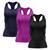 Kit 3 Regatas Nadador Feminina Good Look Dry Fit Proteção Solar UV Fitness Academia Treino Blusinha Confortável Roxo, Azul