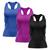 Kit 3 Regatas Nadador Feminina Good Look Dry Fit Proteção Solar UV Fitness Academia Treino Blusinha Confortável Azul, Roxo