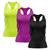 Kit 3 Regatas Nadador Feminina Good Look Dry Fit Proteção Solar UV Fitness Academia Treino Blusinha Confortável Amarelo, Roxo