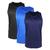 Kit 3 Regatas PMC Básica Masculina Azul, Preto