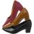 Kit 3 Sapatos Scarpin feminino salto grosso Preto, Caramelo, Vermelho Preto, Vermelho