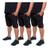 Kit 3 Short Bermuda Masculina Plus Size Tactel Com Elastano 118 Preto