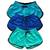 Kit 3 Short Feminino Tactel Liso Moda Praia Bermudinha Verão Azul bebê, Azul royal, Verde água