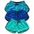 Kit 3 Short Tactel Liso Feminino Moda Praia Bermudinha Piscina Azul bebê, Azul royal, Verde água