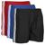 Kit 3 Shorts Futebol Masculino Plus Size Cós Elástico Faixa Preto, Vermelho, Azul escuro