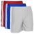 Kit 3 Shorts Futebol Masculino Plus Size Cós Elástico Faixa Vermelho, Cinza, Azul royal