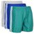 Kit 3 Shorts Futebol Masculino Plus Size Cós Elástico Faixa Azul royal, Verde água, Cinza