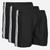 Kit 3 Shorts Futebol Masculino Plus Size Cós Elástico Faixa Preto