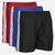 Kit 3 Shorts Futebol Masculino Plus Size Cós Elástico Faixa Preto, Vermelho, Azul escuro