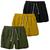 Kit 3 Shorts Linho De Qualidade Premium Bermuda Masculina Moda Praia Luxo Preto amarelo verde