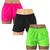 Kit 3 Shorts Tactel Secagem Rápida Feminino Fitness Academia Blogueirinha Calor Pedalar praia Preto, Verde, Rosa