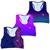 Kit 3 Top Feminino Academia Cropped Treino Ginástica Musculação Corrida Caminhada Fitness Prisma, Rosa azul, Gradiente